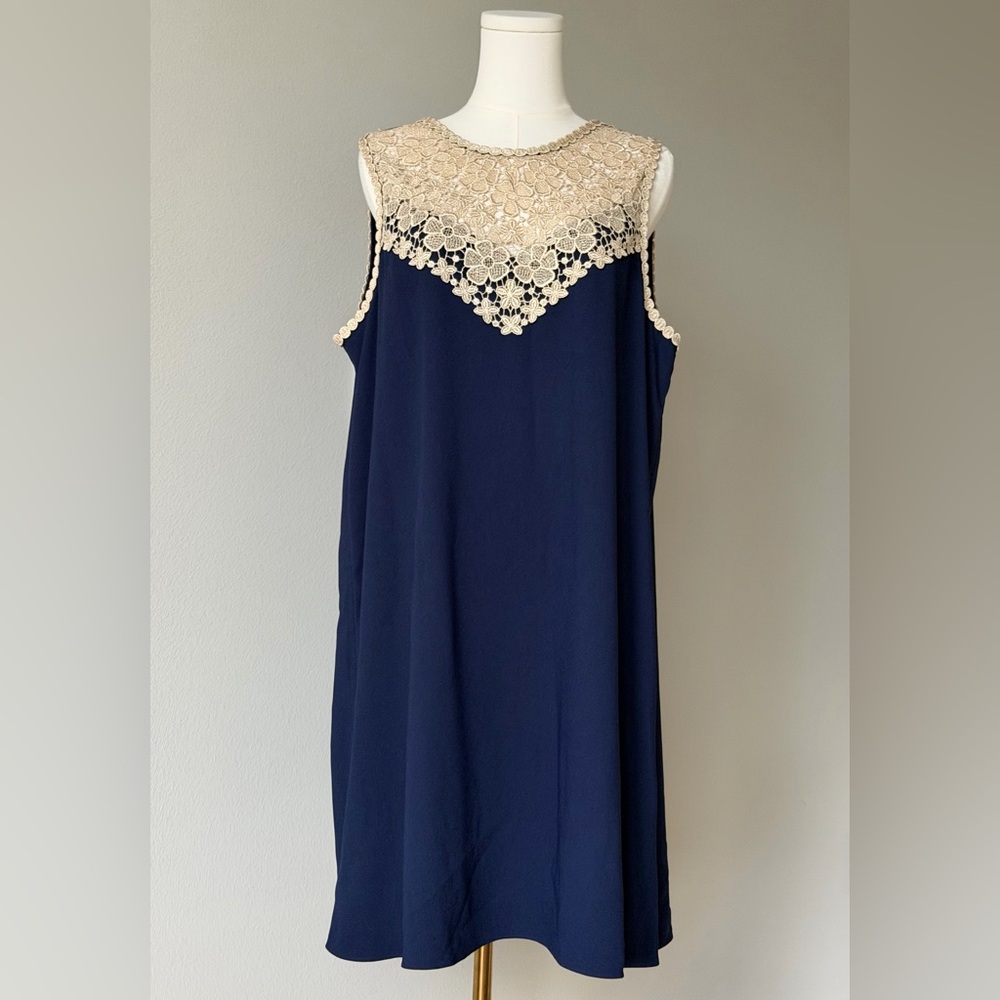 Lilly Pulitzer Navy and Gold Nala Shift Dress